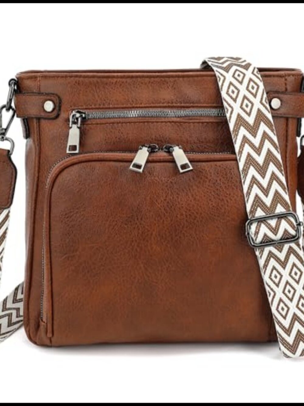 Semi-PU Leather Crossbody Bag Shoulder Handbag Travel Purse 6 Card Slots